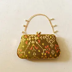 A pocket full of joy ~ Patola Clutch Purse / Golden Sling Bag