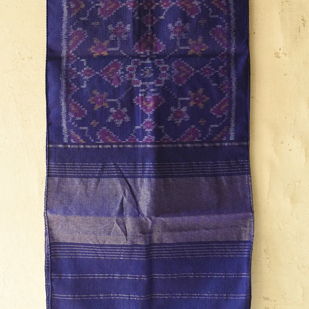 shop Woolen Patola Muffler ~ Blue Traditional