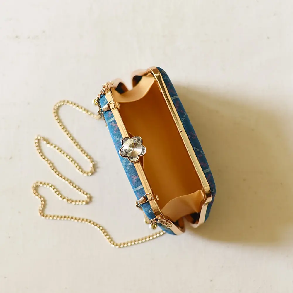 shop Blue Patola Clutch Purse / Sling Bag