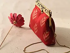 A pocket full of joy | Patola Red Clutch Purse