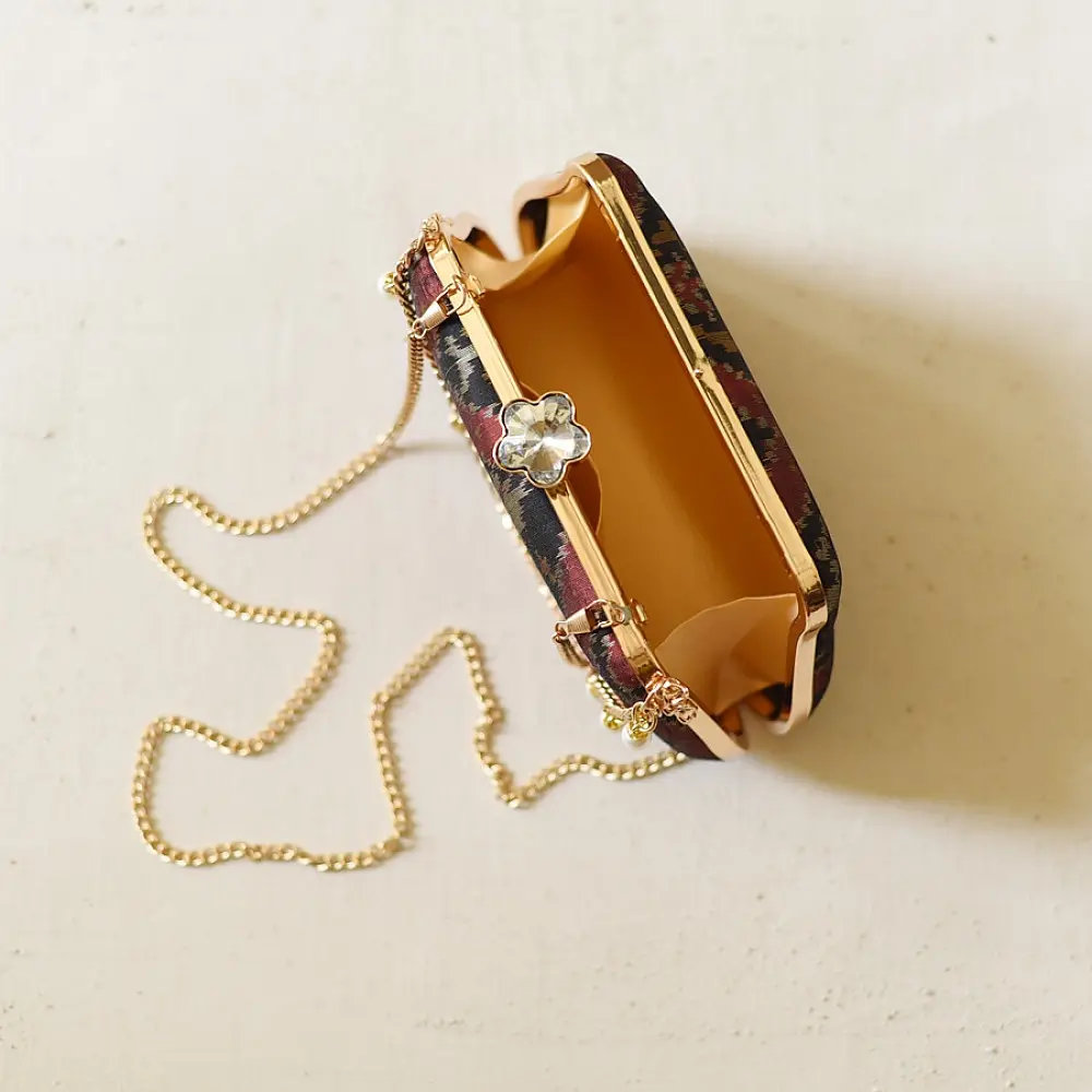 shop Patola Clutch Purse / Black Sling Bag
