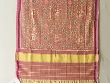 Rasika . रसिका ♡ Handwoven Patola Cotton Dupatta ~  Hathi Motif