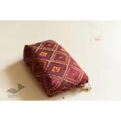 A pocket full of joy || Patola Clutch / Sling Silk Purse - Maroon