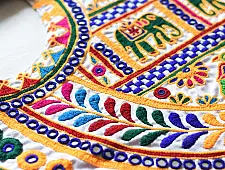 Wall Hanging ⁂ Kutchi Embroidered Traditional Fan Wall Hanging / Wall Piece -Vinjano