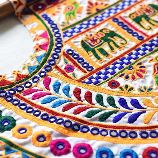 shop Kutchi Embroidered Traditional Fen Wall Hanging / Wall Piece -Vinjano