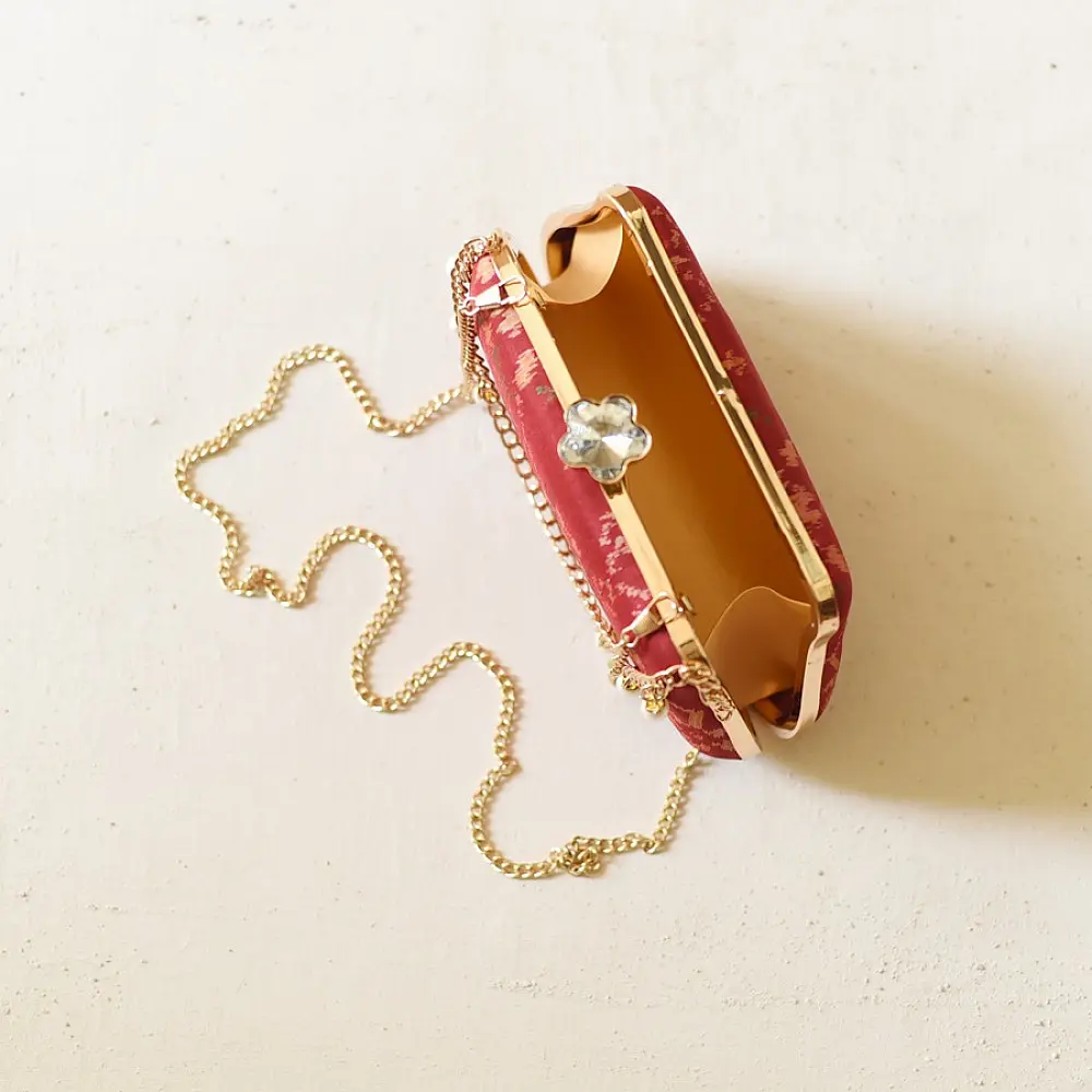 shop Patola Clutch Purse / Sling Bag - Maroon