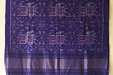 Vasant . वसंत ~ Woolen Patola Shawl ~ Blue Hathi Motif