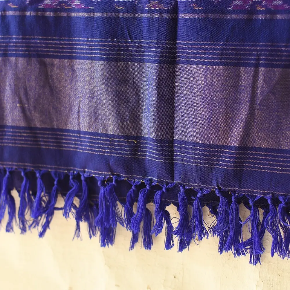 shop Woolen Patola Shawl -Blue Hathi Motif