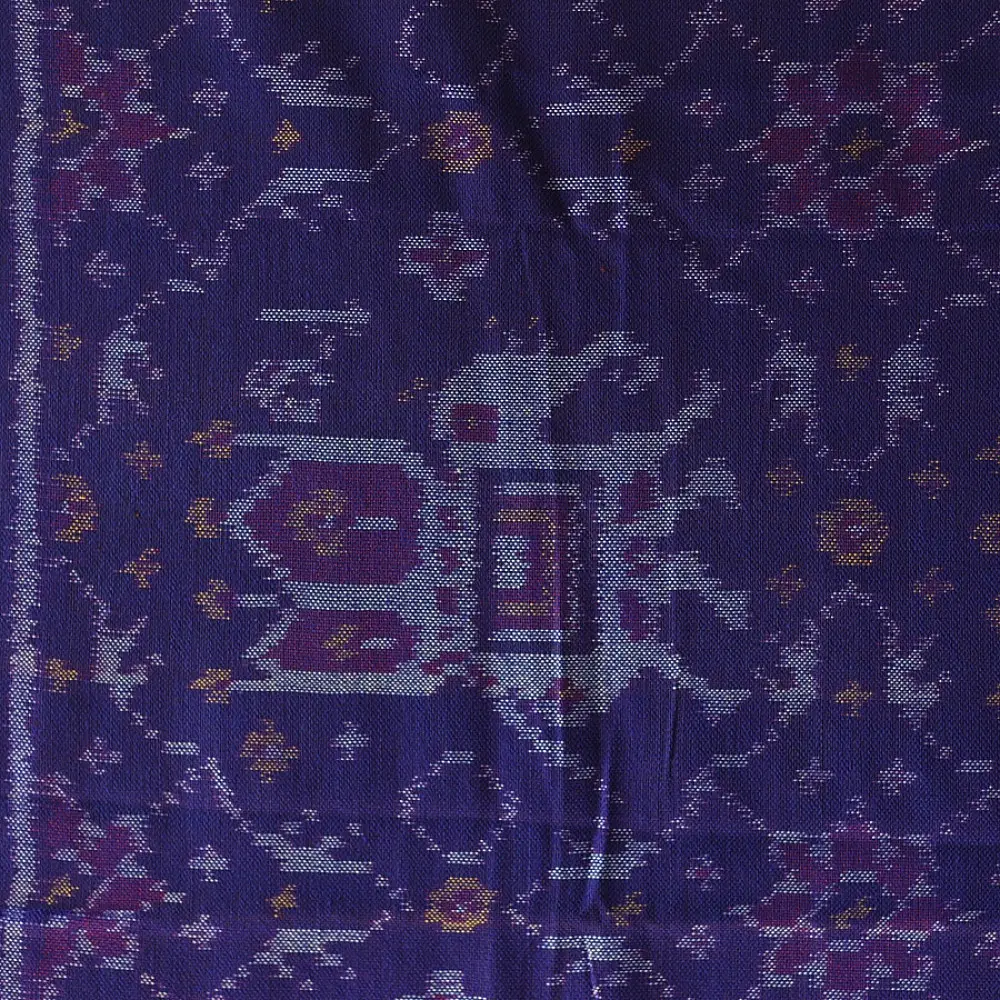 shop Woolen Patola Shawl -Blue Hathi Motif