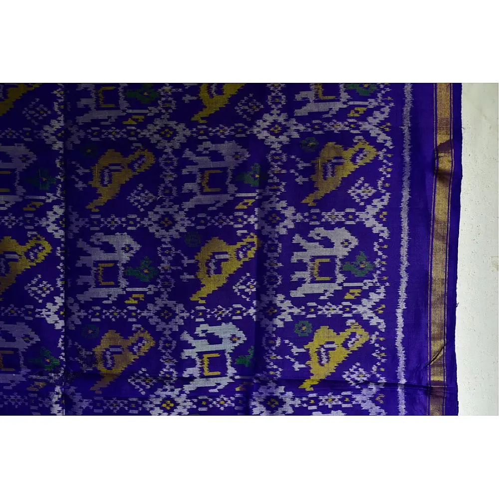 shop pure silk patola royal blue dupatta