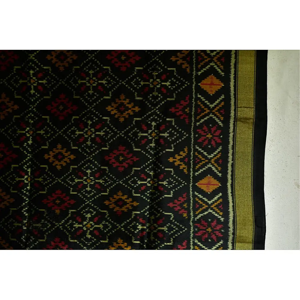 shop pure silk patola dupatta - black