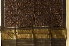 Vasant . वसंत ~ Woolen Patola Shawl ~ Black Diamond Motif