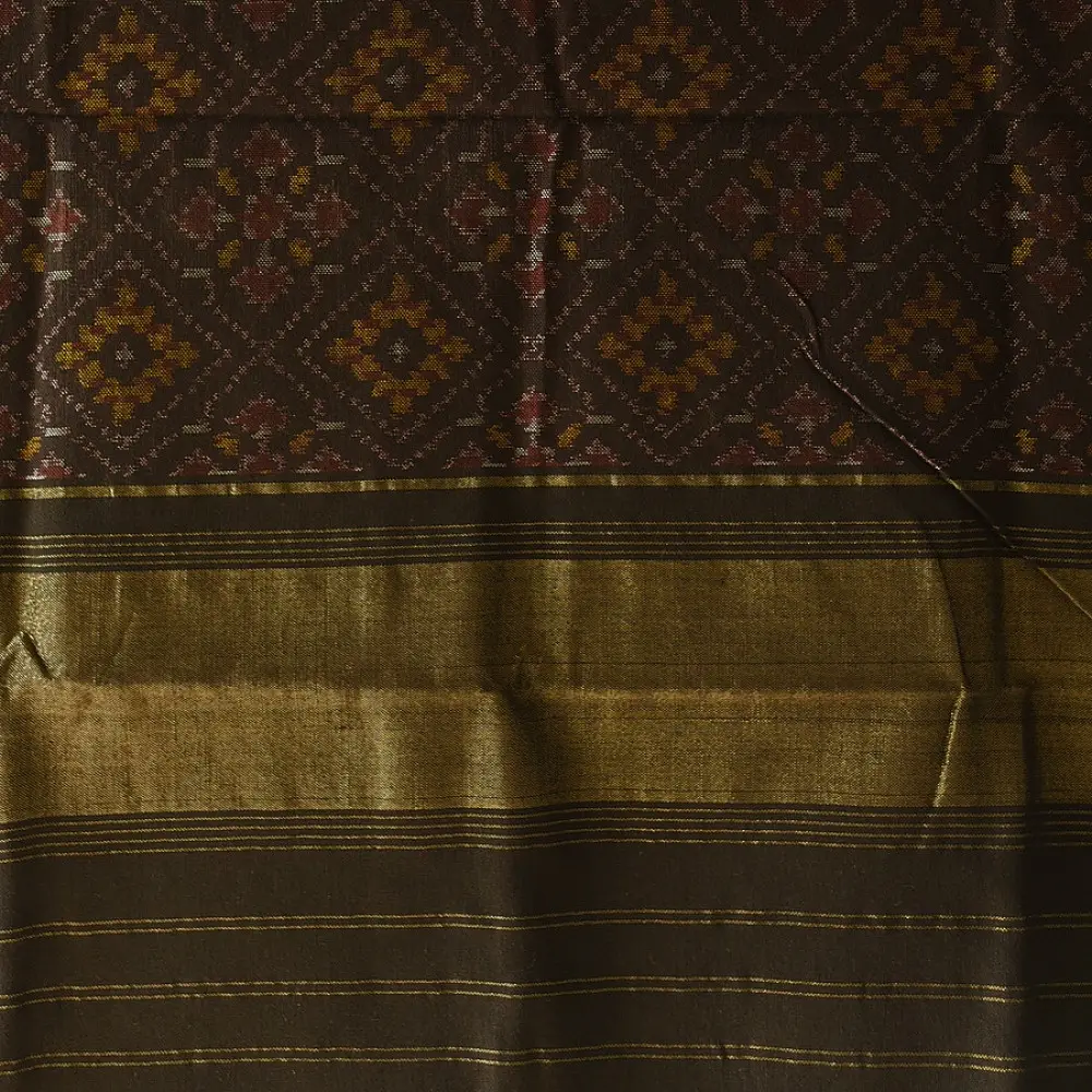 shop Woolen Patola Shawl - Black Diamond Motif