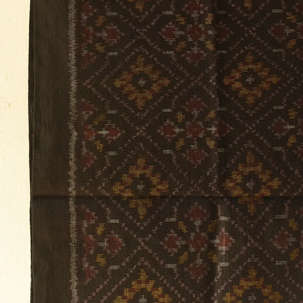 shop Woolen Patola Shawl - Black Diamond Motif