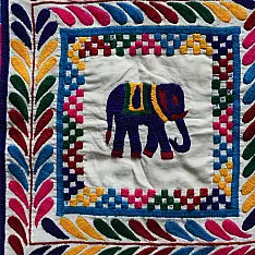 Wall Hanging ⁂ Kutchi Embroidered Wall Piece / Chakla
