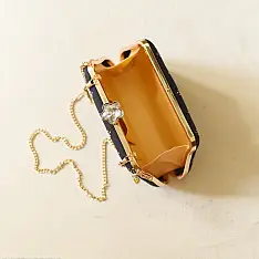 A pocket full of joy ~ Tangaliya Clutch Purse / Black Sling Bag