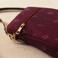 Dots & weaves | Tangaliya Sling Bag - Purple
