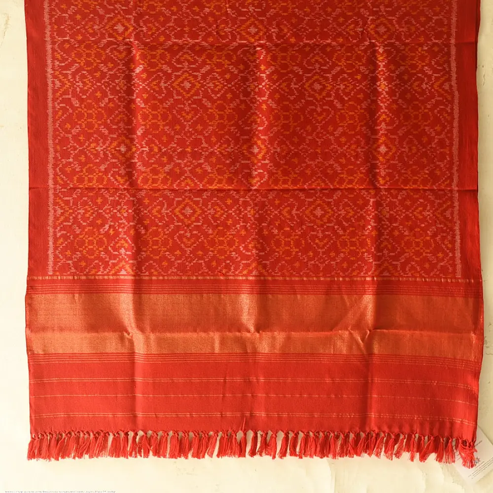 shop Woolen Patola Shawl -Red Traditional 