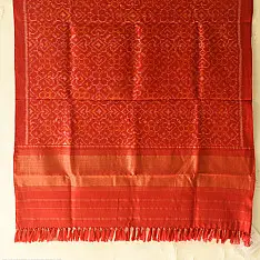Vasant . वसंत ~ Woolen Patola Shawl ~ Red Traditional 