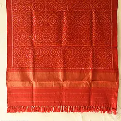 Vasant . वसंत ~ Woolen Patola Shawl ~ Red Traditional 
