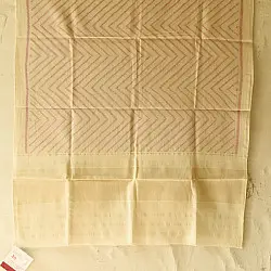 Vasant . वसंत ~ Woolen Patola Shawl ~ Off Whit Laheriya