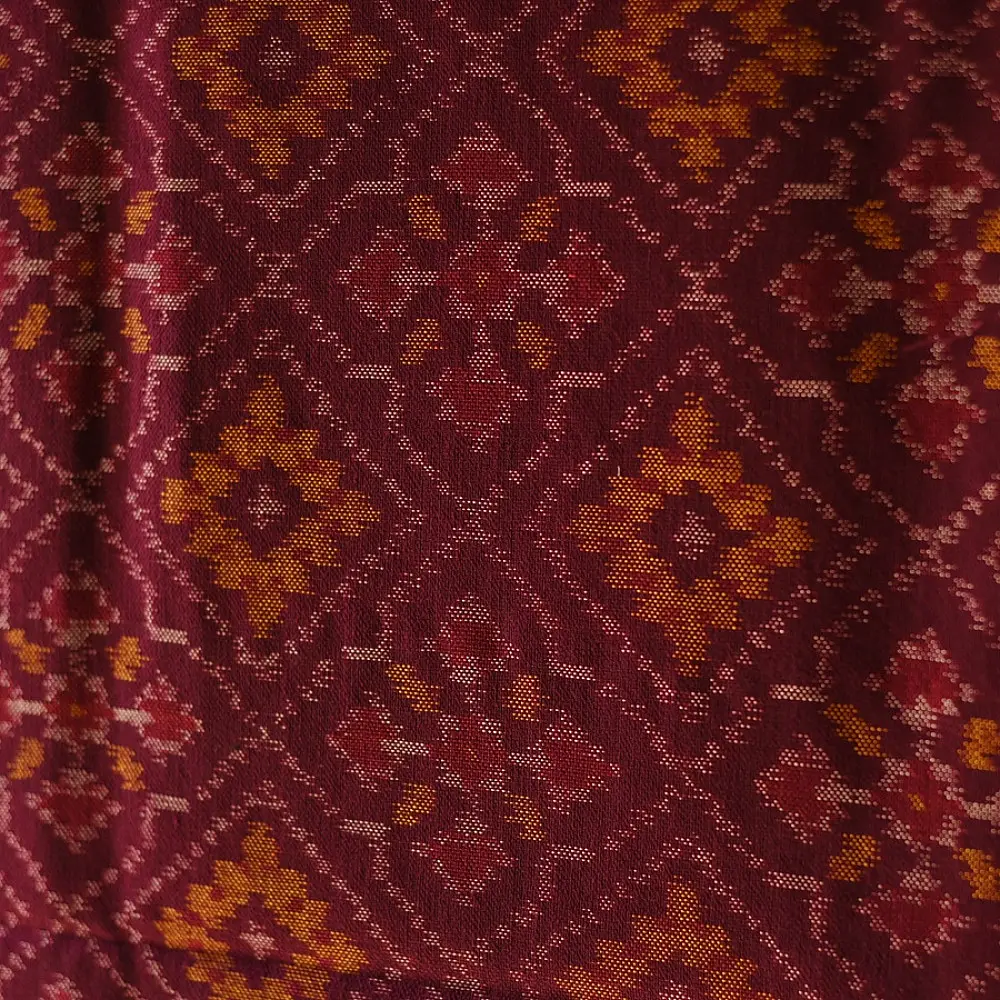 shop Woolen Patola Shawl -Wine 