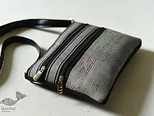 Dots & weaves ✣ Tangaliya Sling Bag - Black & Grey