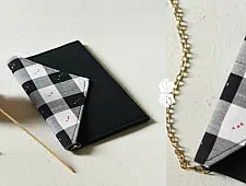 Dots & weaves ✣ Tangaliya Envelop Sling Cum Purse - Black & White