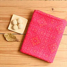 Vasant . वसंत ~ Woolen Patola Shawl ~ Pink Diamond Motif