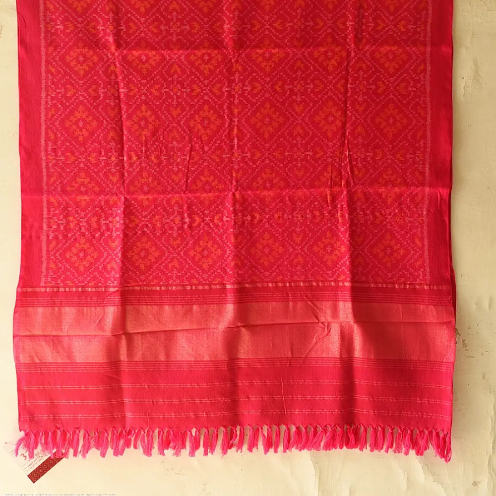 shop Woolen Patola Shawl - Pink Diamond Motif