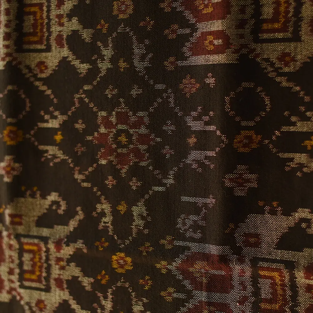 shop Woolen Patola Shawl - Black Hathi Motif
