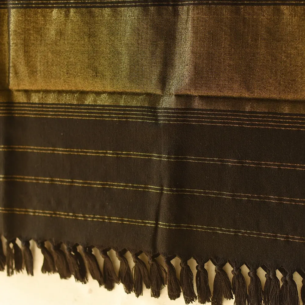 shop Woolen Patola Shawl - Black Hathi Motif