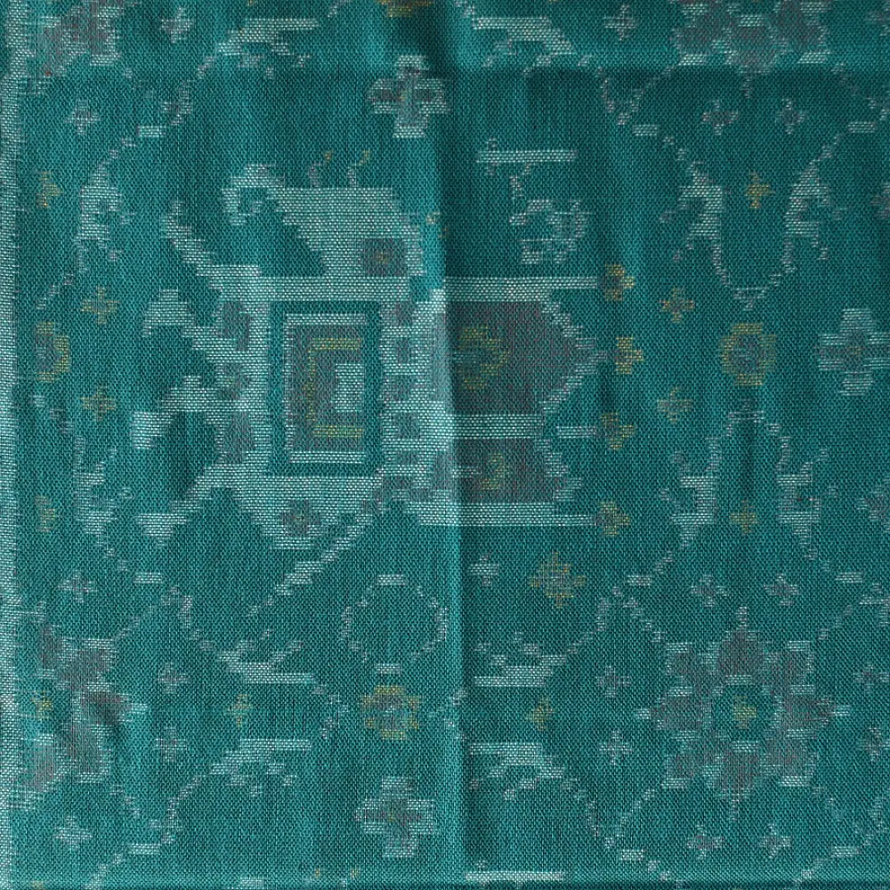 shop Woolen Patola Shawl - Teal Swan Motif