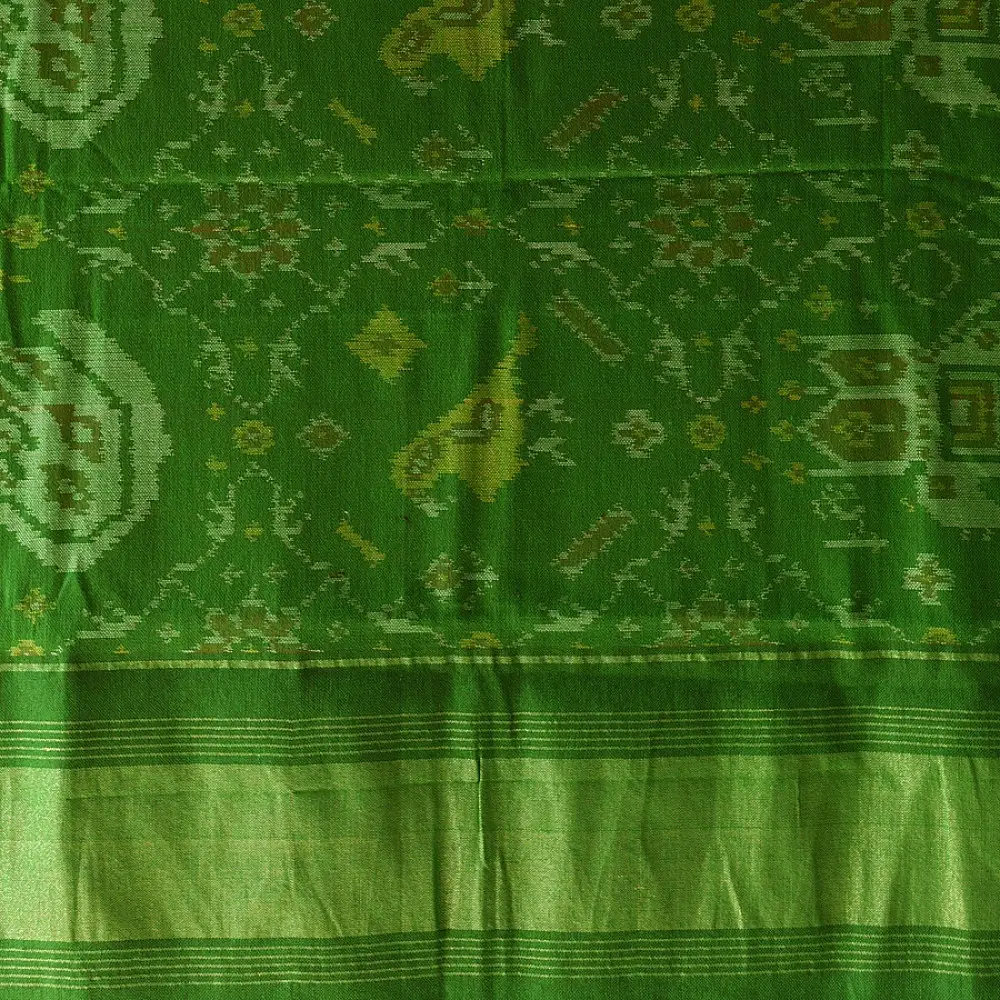 shop Woolen Patola Shawl - Green Swan Motif