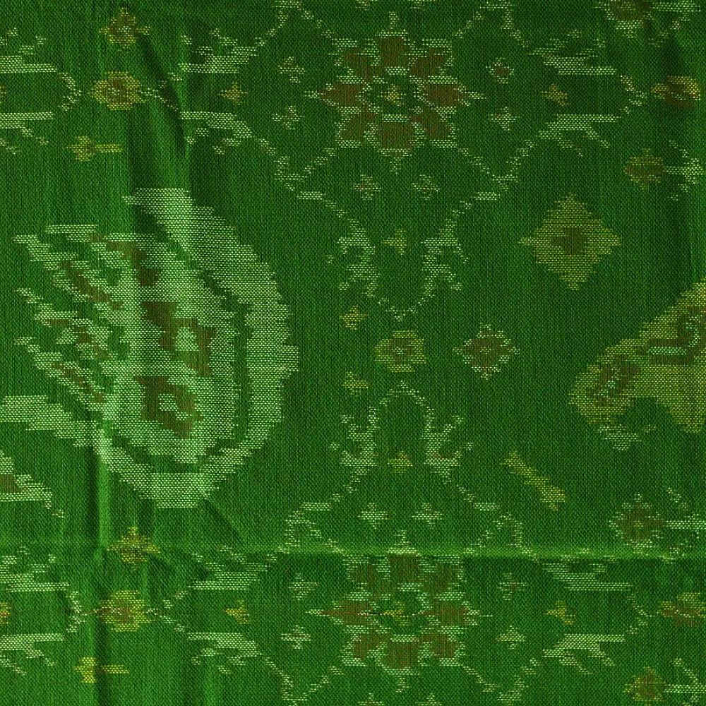 shop Woolen Patola Shawl - Green Swan Motif