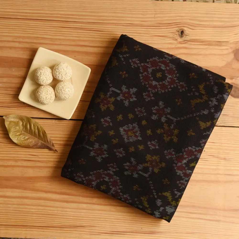 shop Woolen Patola Shawl - Black Traditional