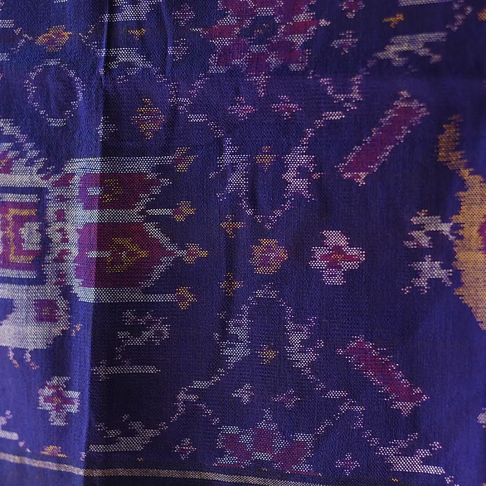 shop Woolen Patola Shawl - Blue Swan Motif