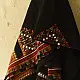 Kutchi Embroidered Mirror Work & Bhujodi Woven Woolen Black Shawl