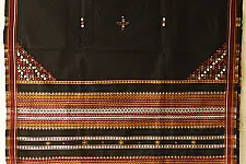 Winter's Call ❁ Kutchi Embroidered Mirror Work & Bhujodi Woven Woolen Black Shawl
