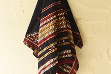 Winter's Call ❁ Kutchi Embroidered Mirror Work & Bhujodi Woven Woolen Navy Blue Shawl