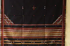 Winter's Call ❁ Kutchi Embroidered Mirror Work & Bhujodi Woven Woolen Navy Blue Shawl