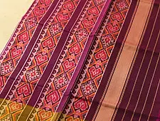 चंपा - चकली ⁂ Handwoven Traditional Patola Silk Saree | Purple 