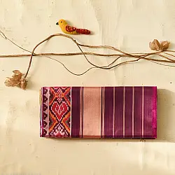 चंपा - चकली ⁂ Handwoven Traditional Patola Silk Saree | Purple 