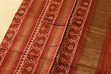 चंपा - चकली ⁂ Semi Double Ikat Patola Silk Saree | Red & Green