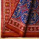 Handloom Double Ikat Patola Saree | Red & Blue shop Handwoven Patola Silk Blue Saree - Double Ikat Patola