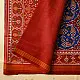 Handloom Double Ikat Patola Saree | Red & Blue shop Handwoven Patola Silk Blue Saree - Double Ikat Patola