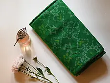 Vasant . वसंत | Handwoven Woolen Patola Shawl ~ Green