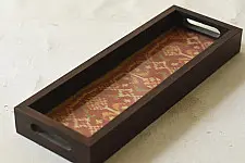 Joyance | Patola Silk Orange Tray With Handle