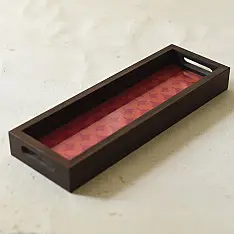 Joyance | Patola Silk Pink Tray With Handle