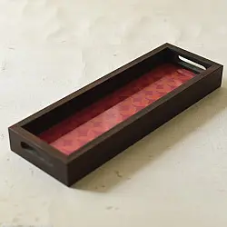 Joyance | Patola Silk Pink Tray With Handle
